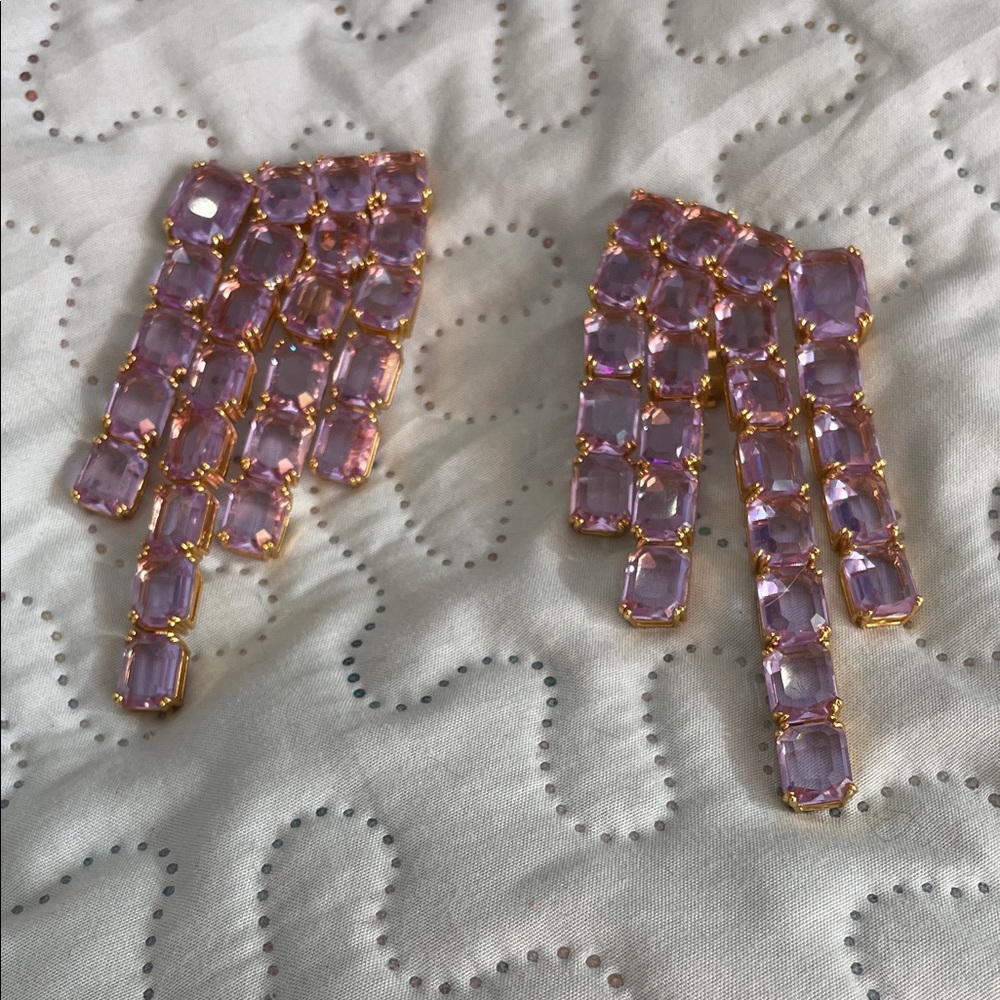 Elegant Lavender and Gold Statement Earrings